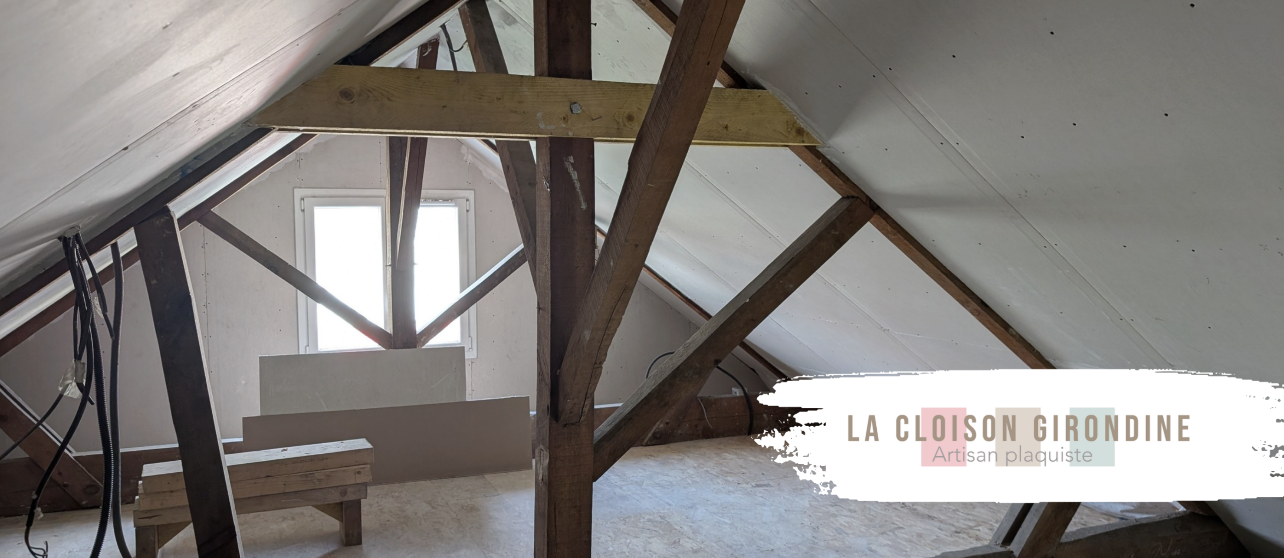 Photo "après" rénovation de combles, travaux réalisés par La Cloison Girondine