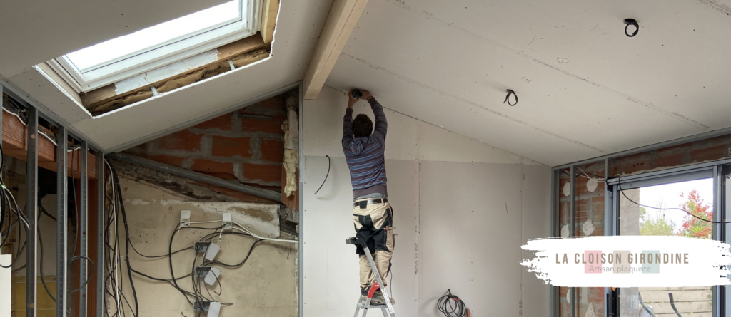 Image d'une pose de plaques de plâtre à Blanquefort